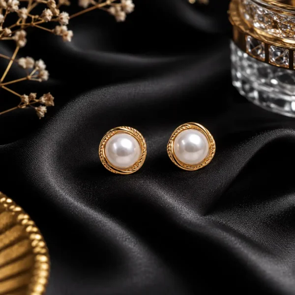 Pearl Halo Studs