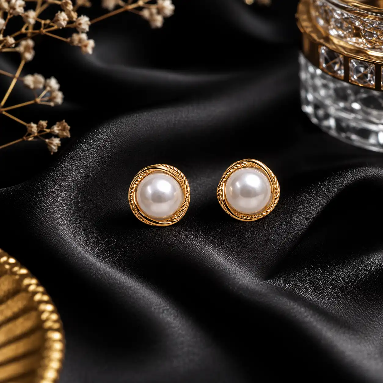 Pearl Halo Studs 1 Pearl Halo Studs - Image 1