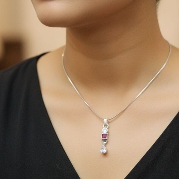 Ruby Radiance Silver Set