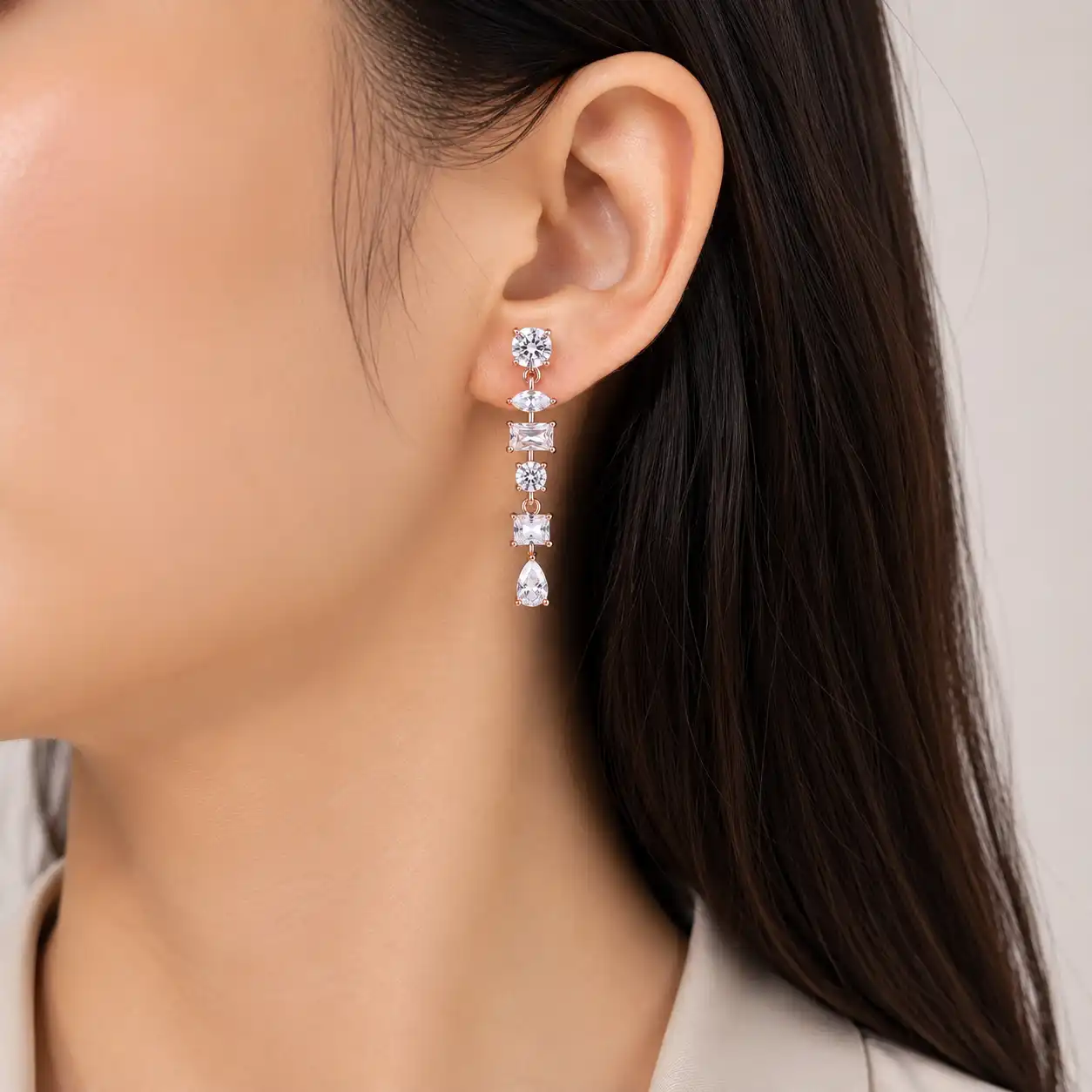 Rose Gold Shine Earrings 2 Rose Gold Shine Earrings - Image 1