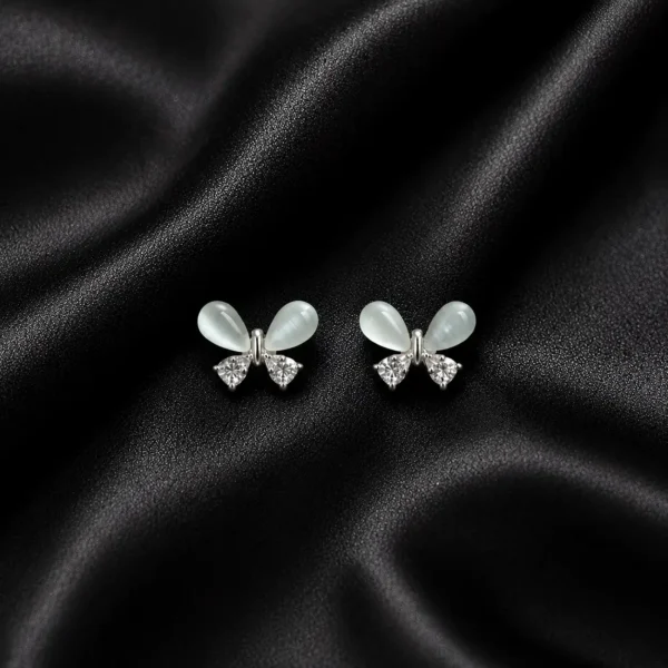 Silver Whisper Butterfly Studs