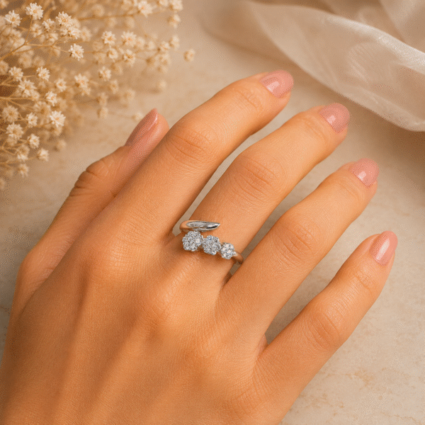 Triple Bloom Open Ring