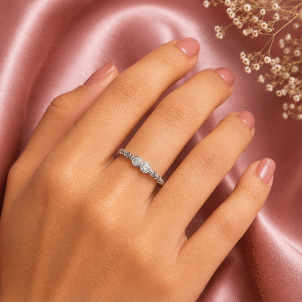 Twin Diamond Band Ring